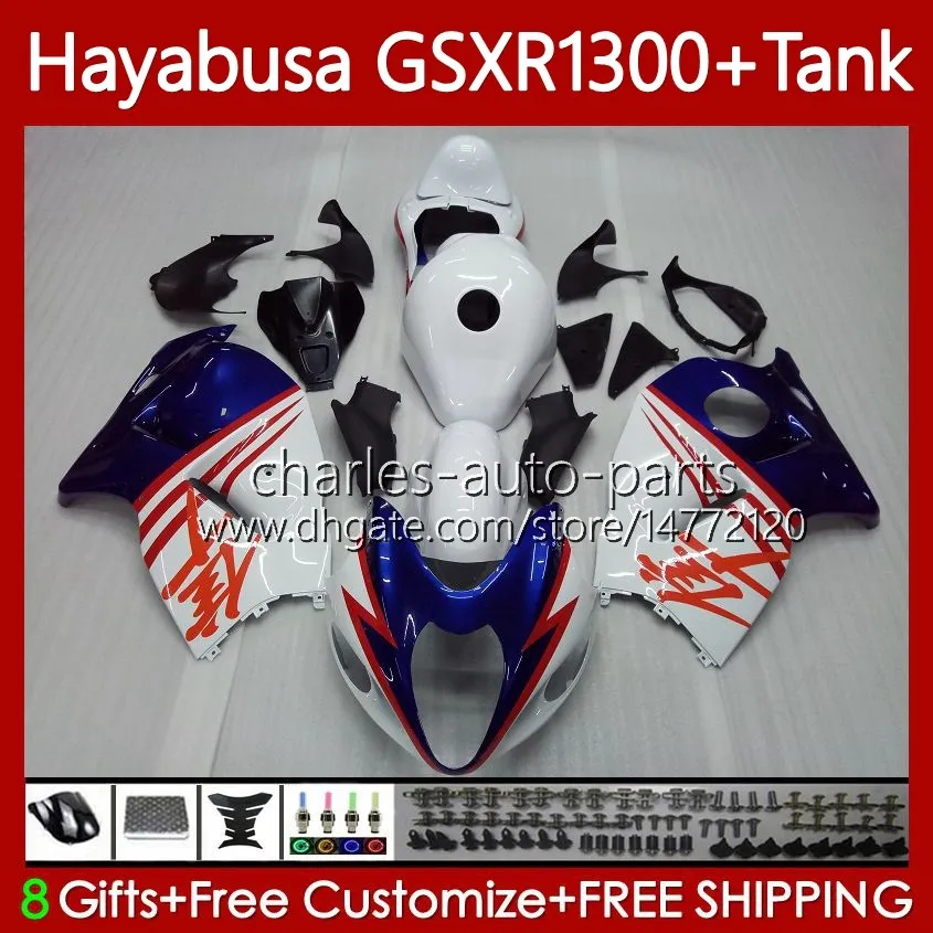 OEM Body + танк для Suzuki Hayabusa GSXR 1300CC GSXR-1300 1300 CC 1996 2007 74NO.129 GSX-R1300 GSXR1300 96 97 98 99 00 01 GSX R1300 02 03 04 05 06 07 обтекатель Kit Blue White Blk