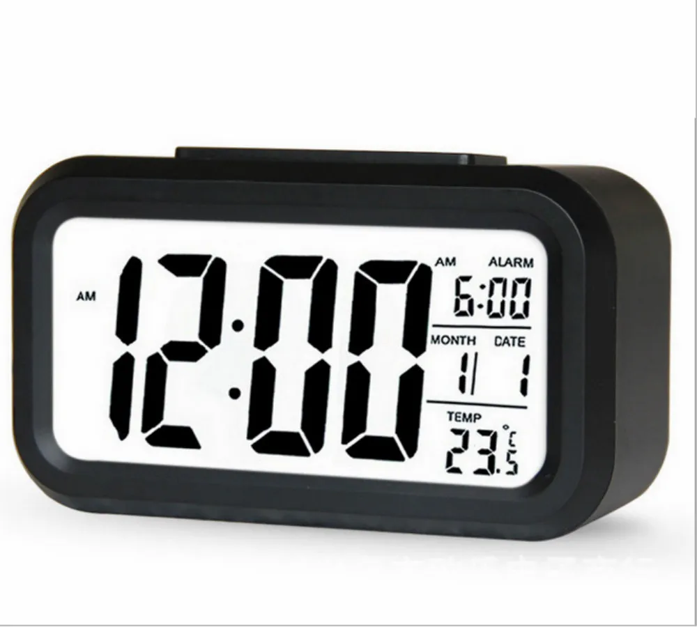 LED Digital Budzik Podświetlenie Snooze Mute Kalendarz Desktop Elektroniczny BCaklight Zegary Desktop Zegar