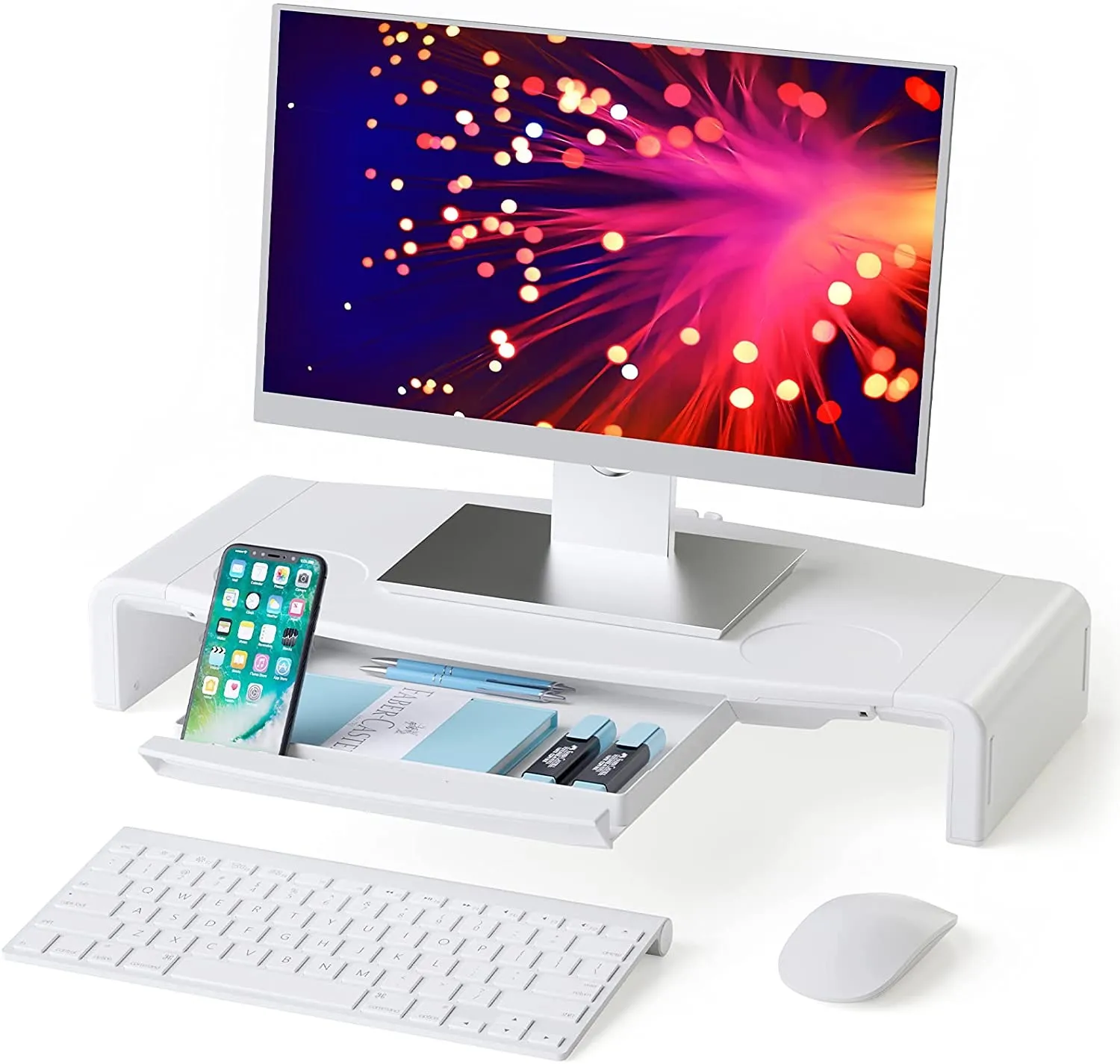 COKWEL Adjustable Stand Riser With Drawer Ideal For Computer, Desktop