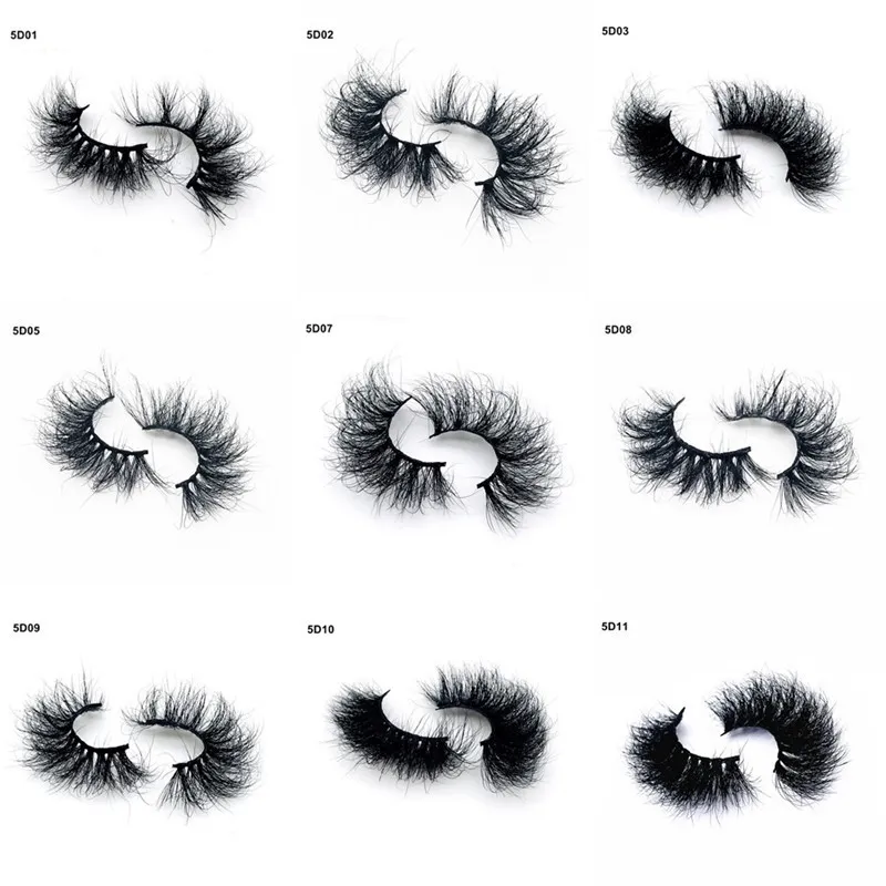 25mm 3D Vison Cils Moelleux Doux Faux Cils Dramtic Épais Long Faux Cils Extension Maquillage Cruelty Free Lash En Gros