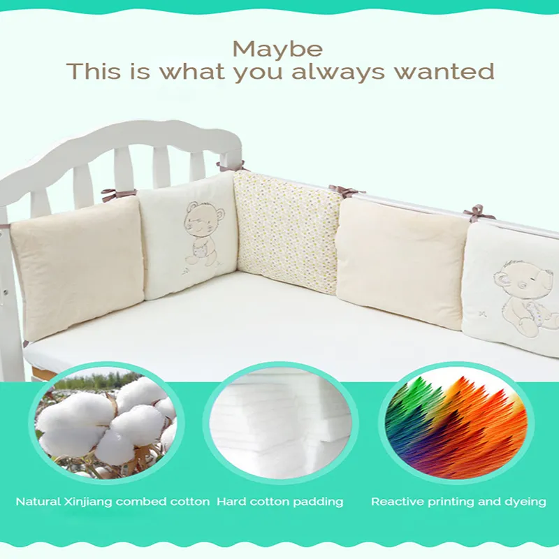 Baby Bed Bumper Cute Soft Colors In The Crib Breathable For Newborn Infants Secrity 6 PCS High Quality 30*30CM Warm Comfortable 201124