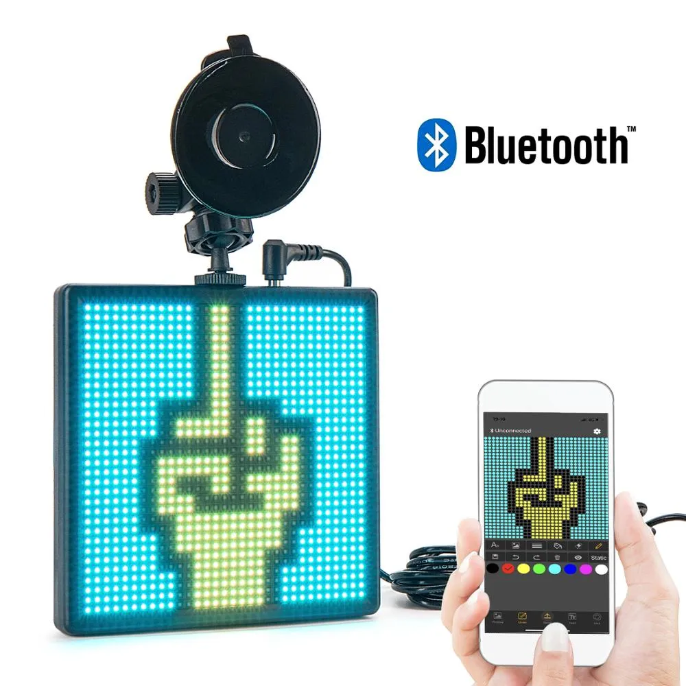 LED-Bildschirm für Auto-RGB-Quadrat-Anzeige mit Bluetooth-Steuerung über App