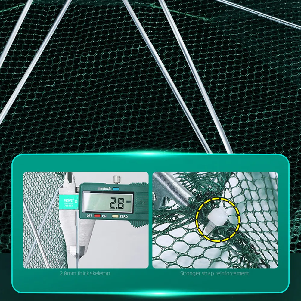 428 Holes Automatic Fishing Net Nylon Foldable Catch Fish Trap