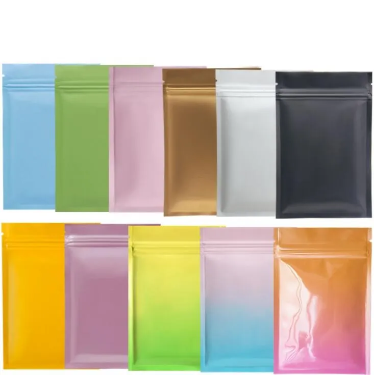 multi color Resealable Zip Mylar Bag Food Storage Aluminum Foil Bags plastic packing bag Smell Proof Pouches