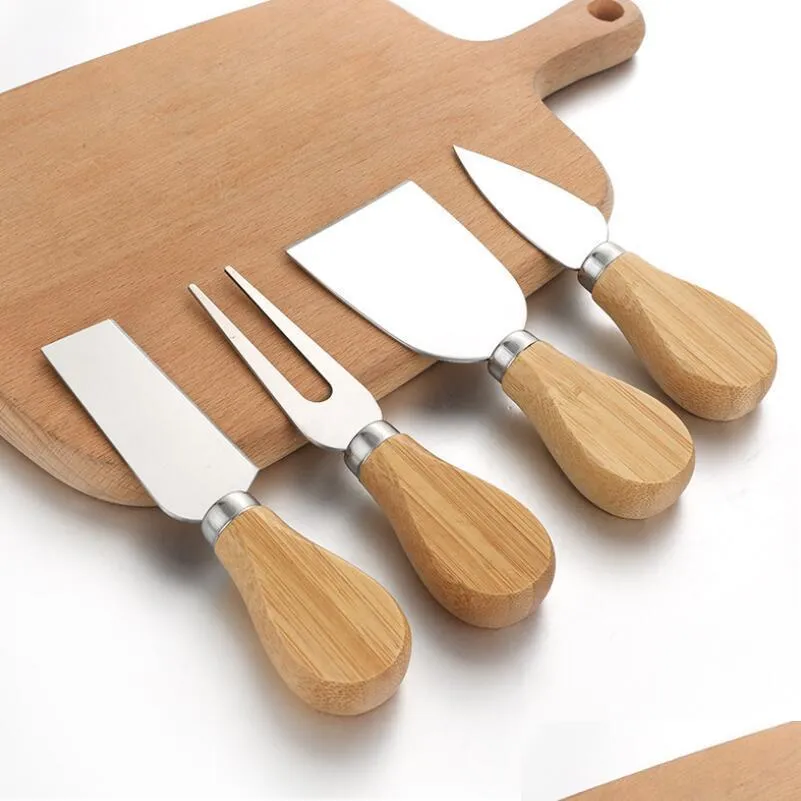 cheese knife set oak handle knife fork shovel kit graters baking cheese pizza slicer cutter set kkf2022