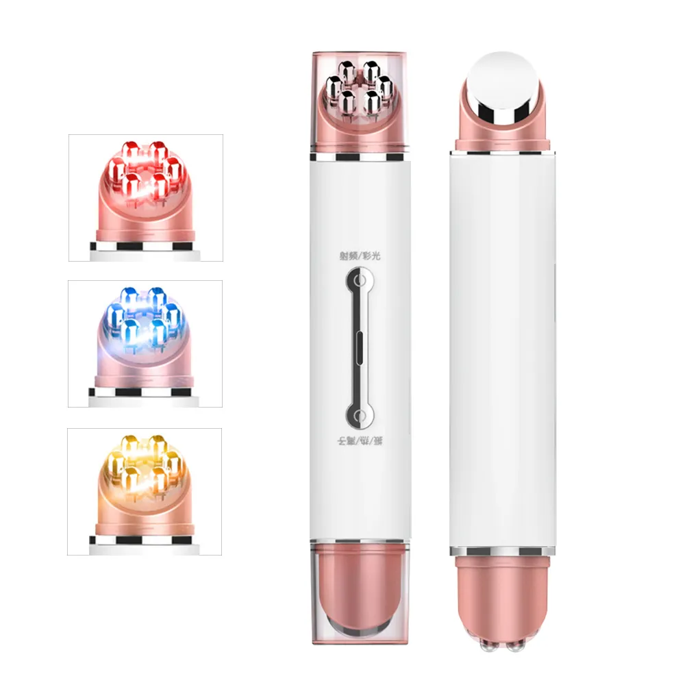 Electric Facial Eye Massager Urrasonic Vibrator EMS MicroCurrent Skin Föryngring Ögonvård Ansiktshiss Anti-Wrinkle Light Therapy Device