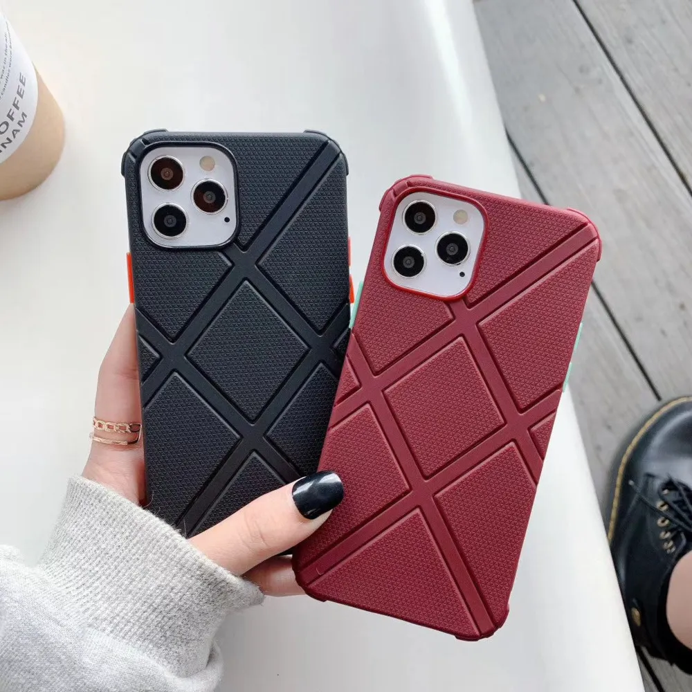 Case voor iPhone 12 Rhombus Armor Phone Cases voor iPhone 12 Pro Max 11 XS Max XR 7 8 Plus telefoonhoes achterkant