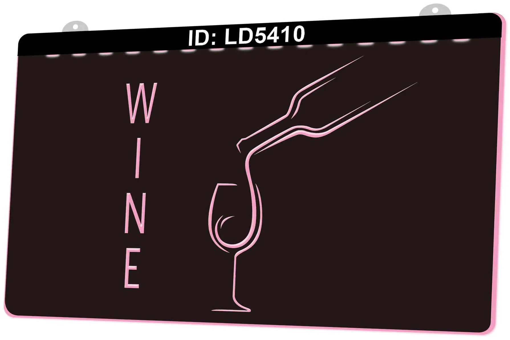 LD5410 Wine Bar Club 3D гравировальный светодиодный знак света оптом в розницу