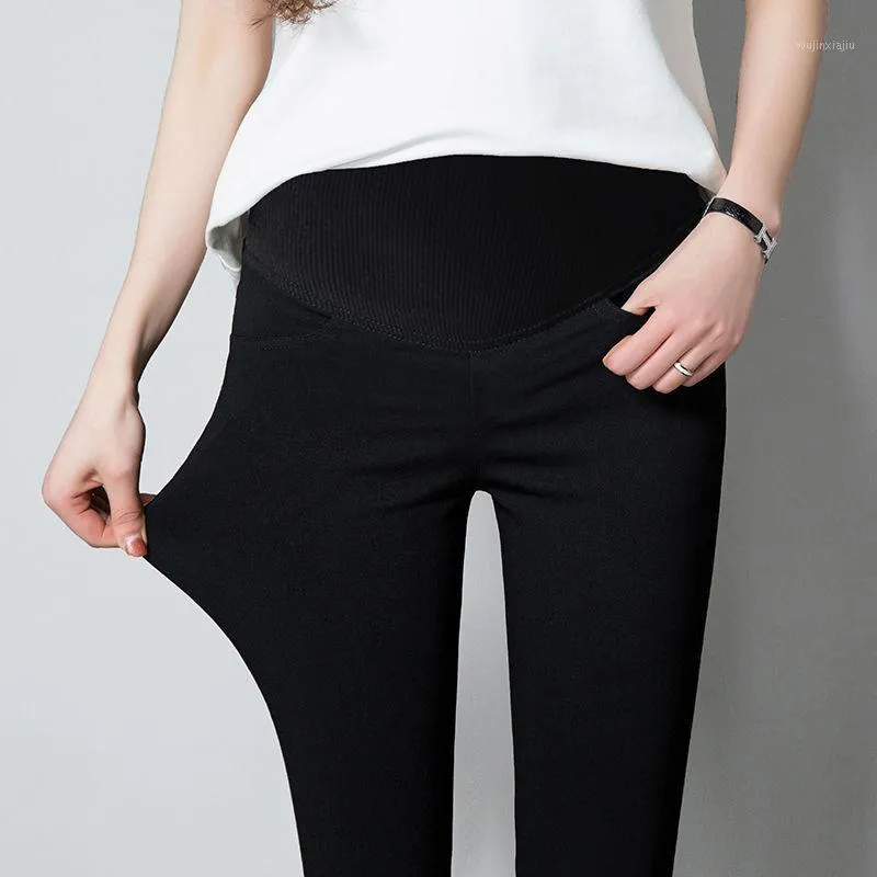 Bas de maternité femmes vêtements de grossesse Jeans pantalon noir pour vêtements enceintes pantalons d'allaitement Denim femmes Long Pants1