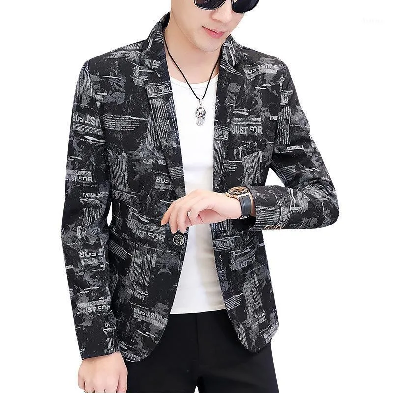 Mäns kostymer blazers slim passform kreativ konst män mode personlighet koreanska stil senaste kappa design chamarras para hombrre mens kläder ec50x