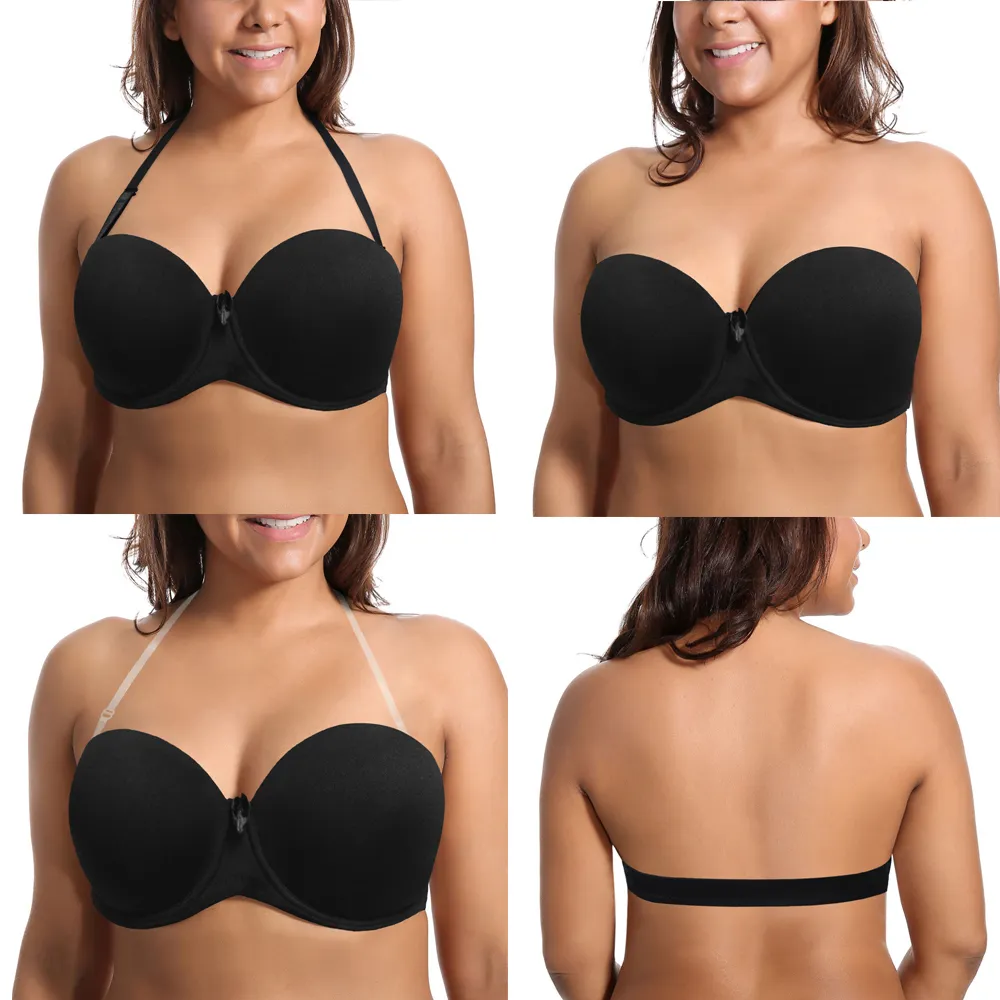 New Lady Push Up Plus Size Women Longline Strapless Bra Sexy Lingerie  Comfortable Underwear Underwire Padded A B C D E F Cup 70 75 80 85 90 95  Size 201202 From Dou01, $9.17