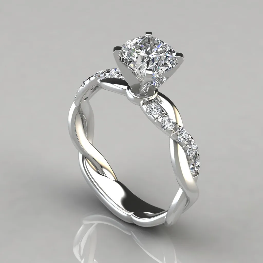 Neues 18k Ring Rosing Gold Gold plattiert zweifarbige Prinzessin Square Diamond Ring Engagement Ring Frauen Modeversorgung