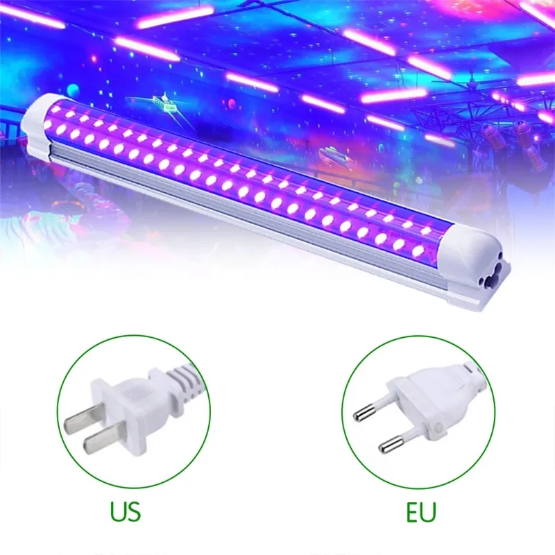 LED UV Black Light Fixtures 10W DJ Party Strip Lights Effect Stage Purple led Tube For Christmas Bar Disco Club Halloween Y201006