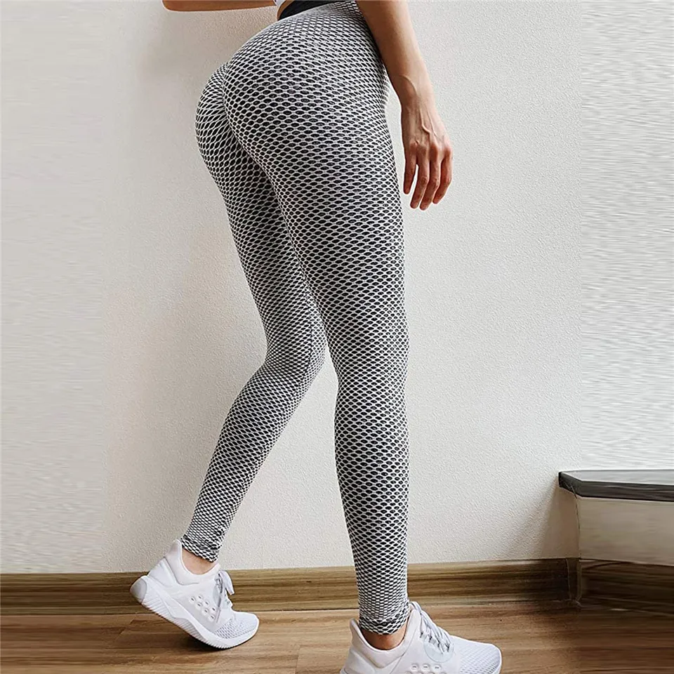 Höga midja Yoga byxor för kvinnor Buttlyft Ruched Scrunch Butt Leggings Workout Tummy Control Booty Tights