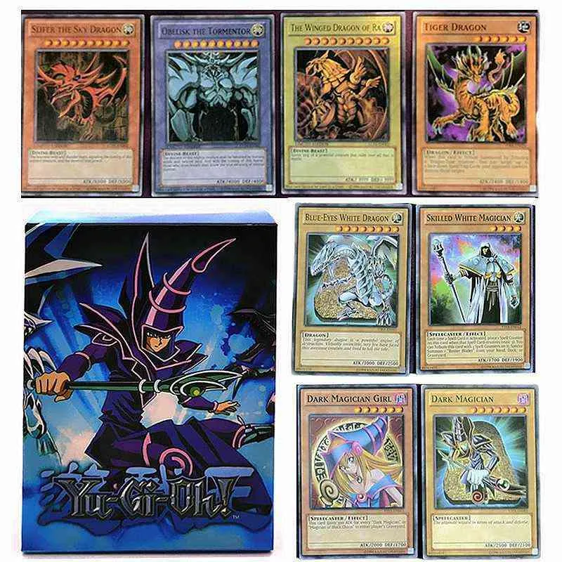 66pcs English Yu Gi Oh Cards Yugioh YU-GI-OH Card Playing Game Trading  Battle Carte Dark Magician Collection Kids Christmas Toy G220311