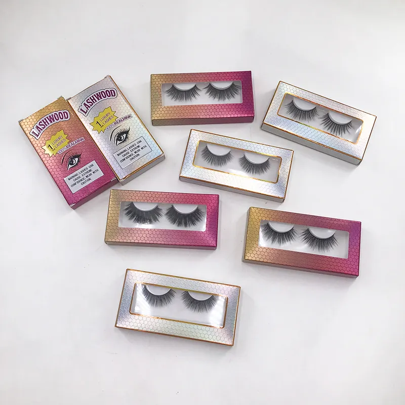 Faux Mink Lashes Caixa Suave com 15mm-20mm Cílios Longuem Costume Etiqueta Privada Strip Vendor Lash