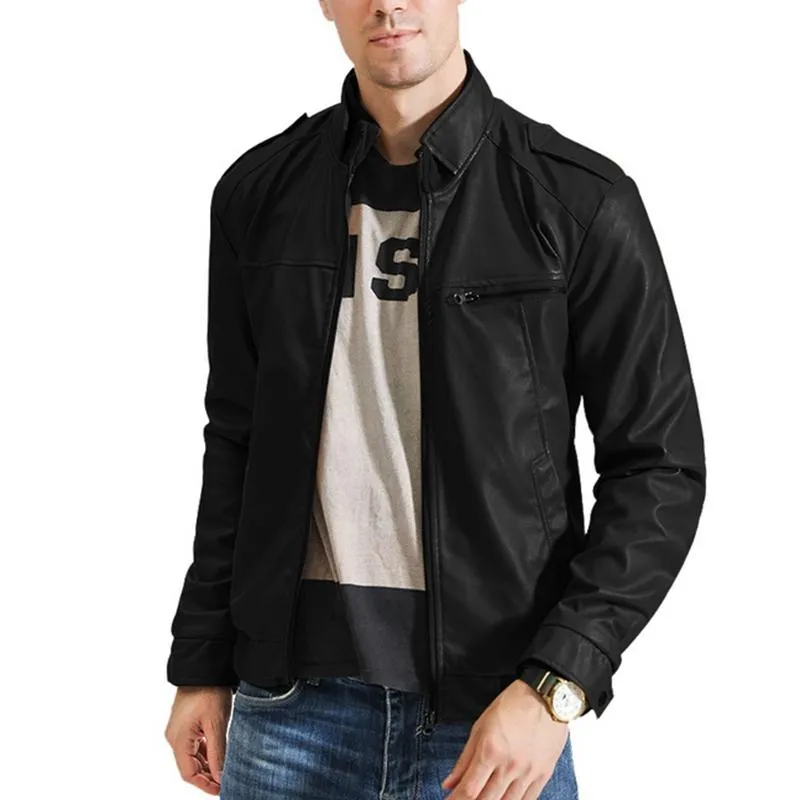 Mens black deals leather jacket 3xl