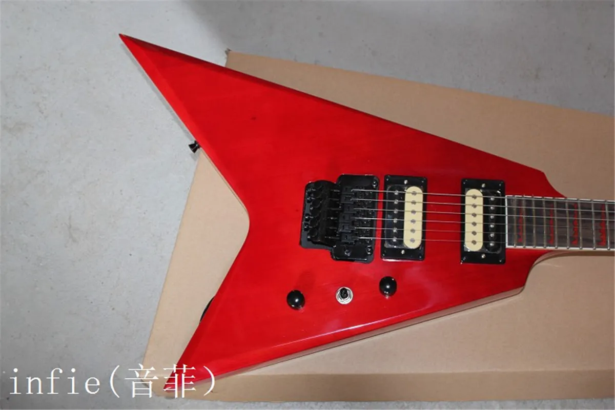 Modle Alien Electric Guitar Red Color Passive Pictums