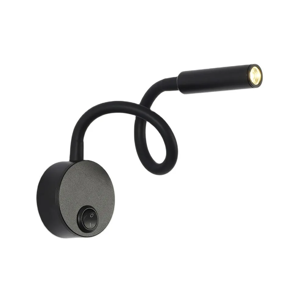 Hardwired LED Wall Sconce Tokili 2W Warm Light Bedside Reading Lamp