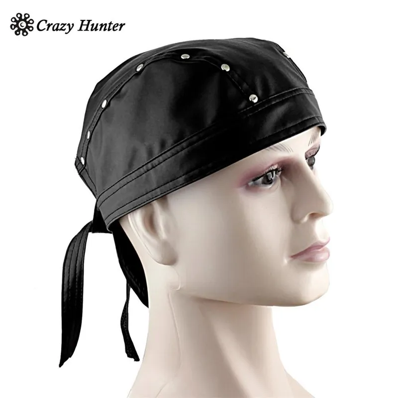 Läder bandana cyklist doo do trasa headwrap besatt mens cap capsmith du rag y200714