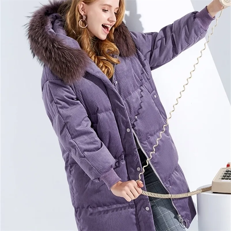 2023 Deep Winter Coat Women Down Jacket Huven äkta päls krage Vattentät varm tjockare B80141552DS