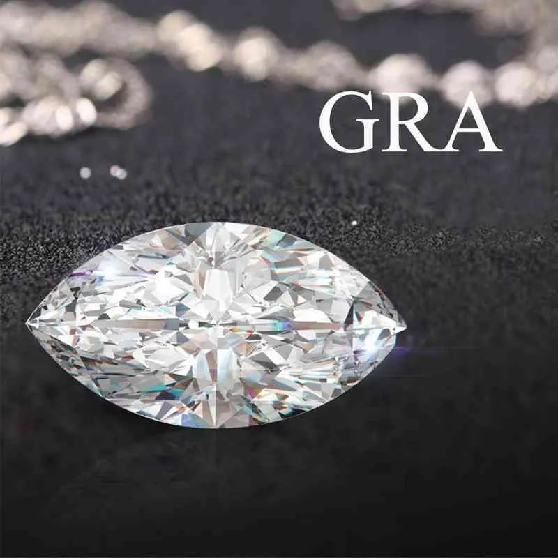 Pierres précieuses en vrac Moissanite Diamond Marquise Cut 0.2ct à 10ct D Couleur VVS1 Moissantie Stone Undefined With GRA Certificate Gem