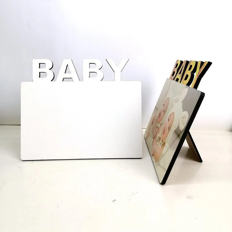 Sublimation Blank Photo Frame Ornaments DIY Heat Transfer Album Desktop Decoration Baby Birthday Full Moon Gift 180*150*5MM