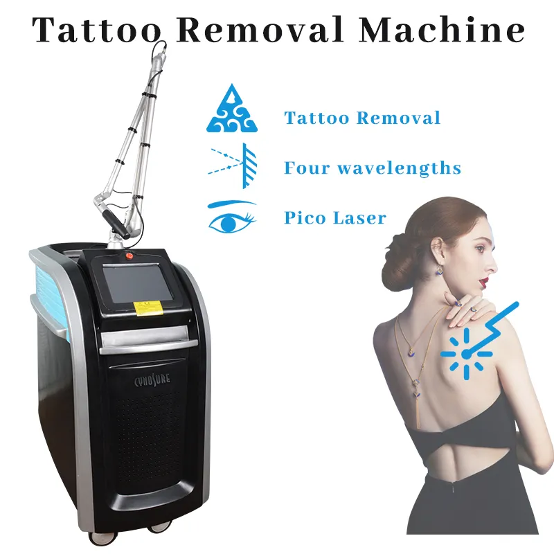 Pico Laser Todo color Eliminación de tatuajes Terapia de acné Máquina de belleza 532nm 755nm 1064nm 1320nm Equipo Vertical de alta potencia