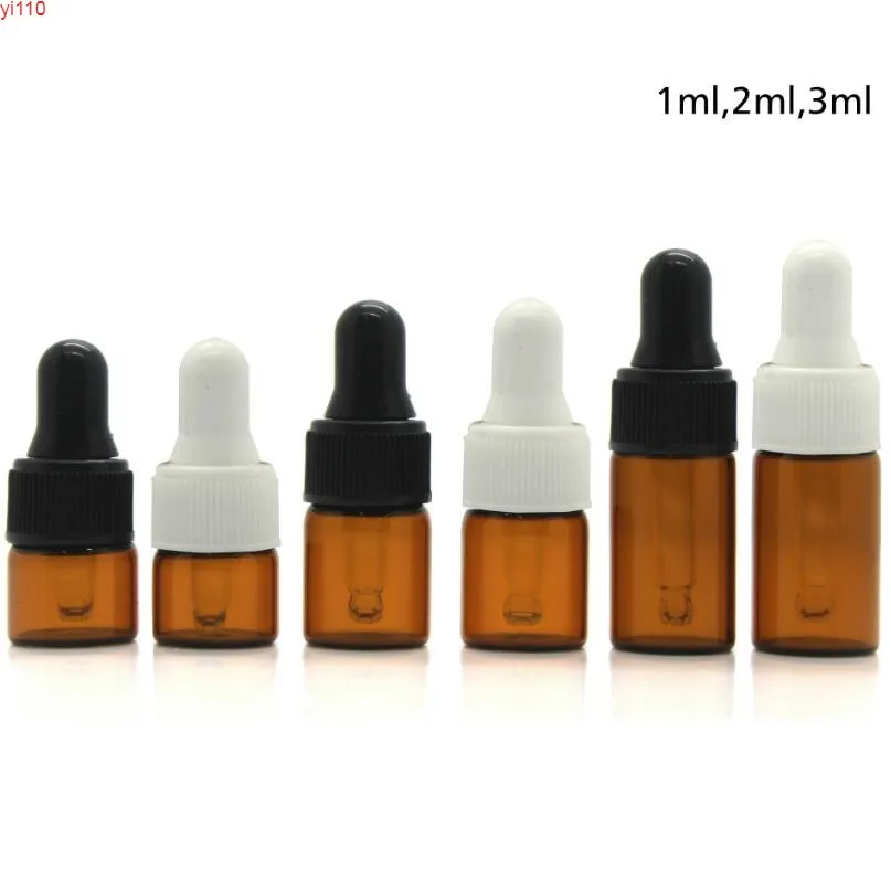 1ml 2ml 3ml 유리 dropper 병 에센셜 오일 병, 작은 향수 바이알, 샘플 저장 용기 도매