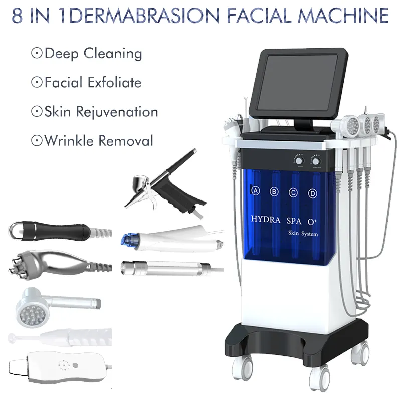 8 in 1 Diamond Microdermabrasion Hydra Dermabrasion 얼굴 깊은 청소 피부 관리 SPA 장비 PDT 테라피