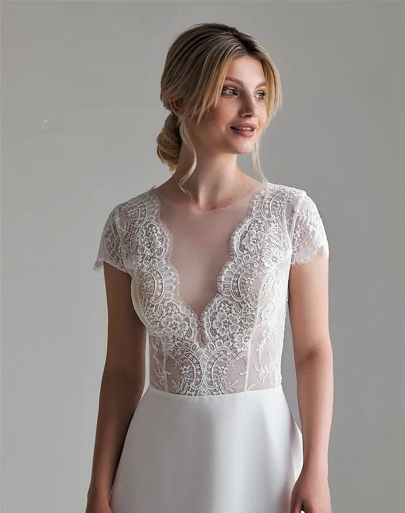 chinese dress ladies Yvette Lace A-Line Midi Dress - White main image 0