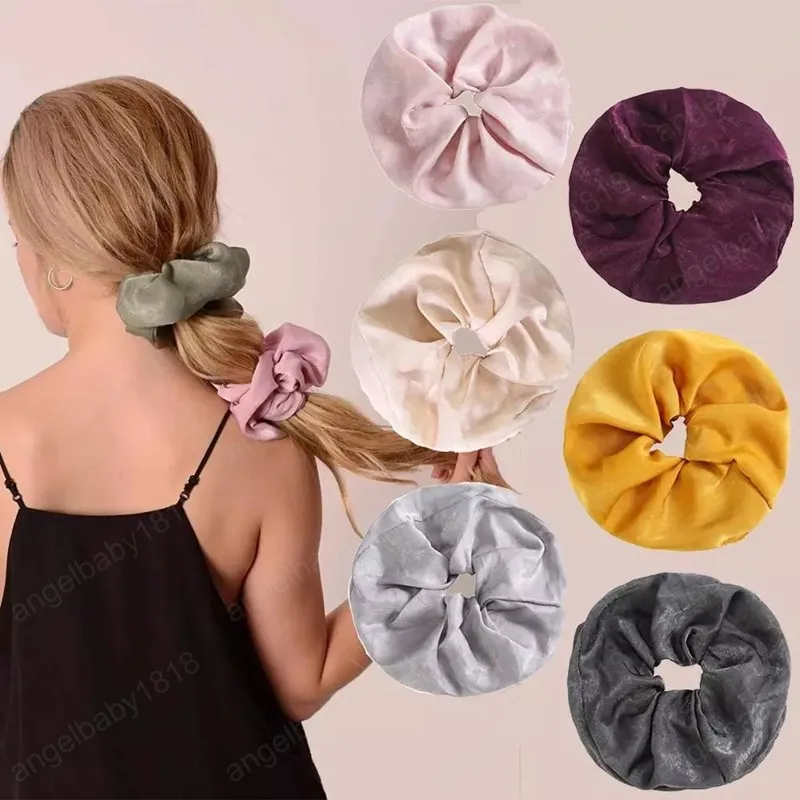 Oversize Scrunchies Satin Ponytail Rubber Bands Headwear For Women Fashion 20cm Hair Rope 2021 Hair Accessories