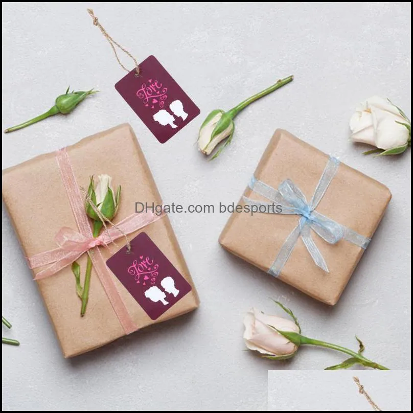 Party Favor 3 Bags 150pcs Valentine`s Day Packaging Labels Paper Tags Romantic Bookmarks
