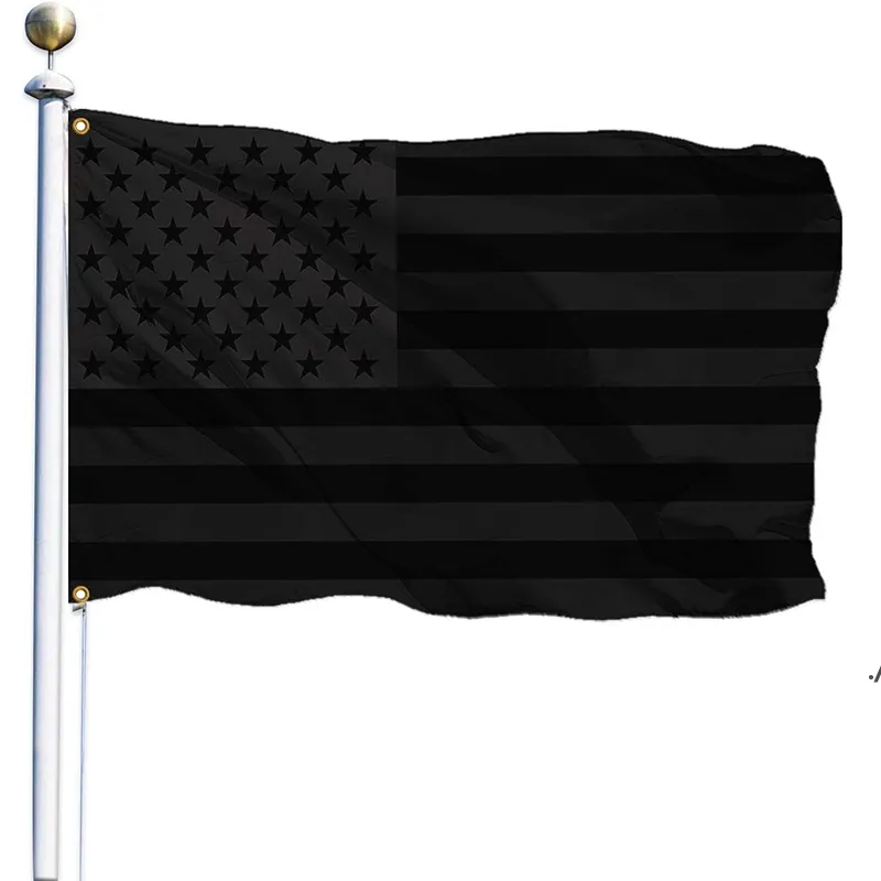 3x5ft Black American Flag Polyester No Quarter Will Be Given US USA