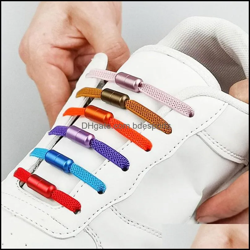 Shoe Parts & Accessories Shoes No Tie Lace Flat Elastic Shoelaces Kids Adt Sneakers Safety Lazy Laces Unisex Fashion Fast Metal Lock Drop De