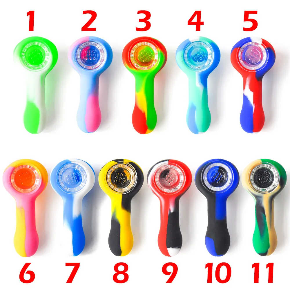 3.0Inch Silicone Smoking Pipe Silicone Hand Pipe Unbreakable Han