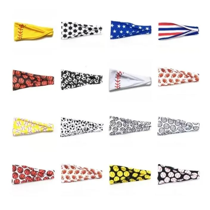 Titanium Sport Accessories Home Girl Baseball Sports Hairband Sweat Headbands Yoga Fitness Scarf Sport Hairbow Women Men Softball Football Team Hair Bands