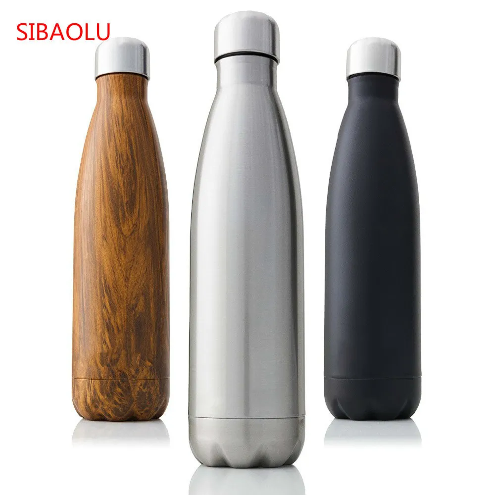 Tragbare 350/500/750/1000 ml doppelwandige isolierte Vakuumflasche Edelstahl-Wasserflasche BPA-freie Thermoskanne 201105