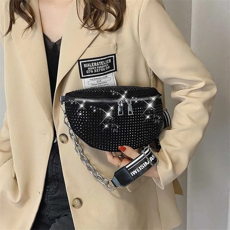 العلامة التجارية فاني حزمة الماس رصع المرأة حزام حقيبة عالية الجودة الصدر الفاخرة الخصر مصمم crossbody s الأطباء 220119