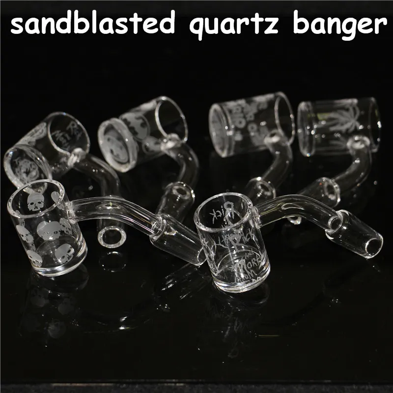 smoking Quartz Bangers Sandblasted Quartz Banger Beveled domeless nail for glass bong dab rigs