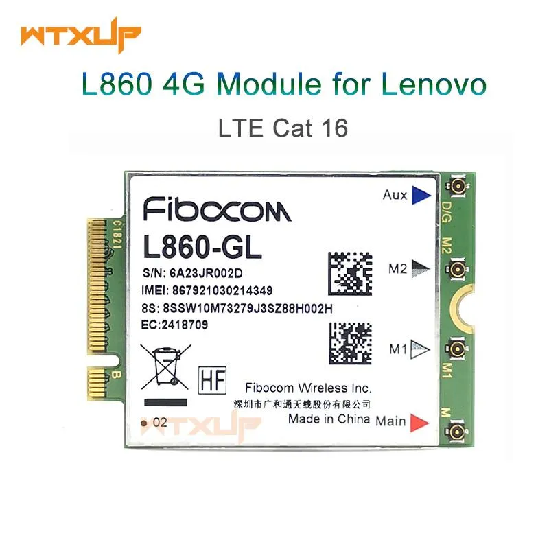 모뎀 Fibocom L860-GL 칩셋 Intel XMM 7560 LTE-A PRO CAT16 1Gbps Wwan 카드 ThinkPad P43S T490 X1 탄소 7th Gen Yoga 4th