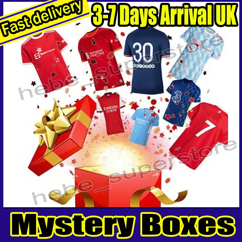 MYSTERY BOX Season Blind 18/19/20/21/22/23/24 Maglie da calcio di qualità tailandese uomo bambini maglia magliette da calcio vuote Fan o giocatori come vendita sconto nuovo di zecca con etichette