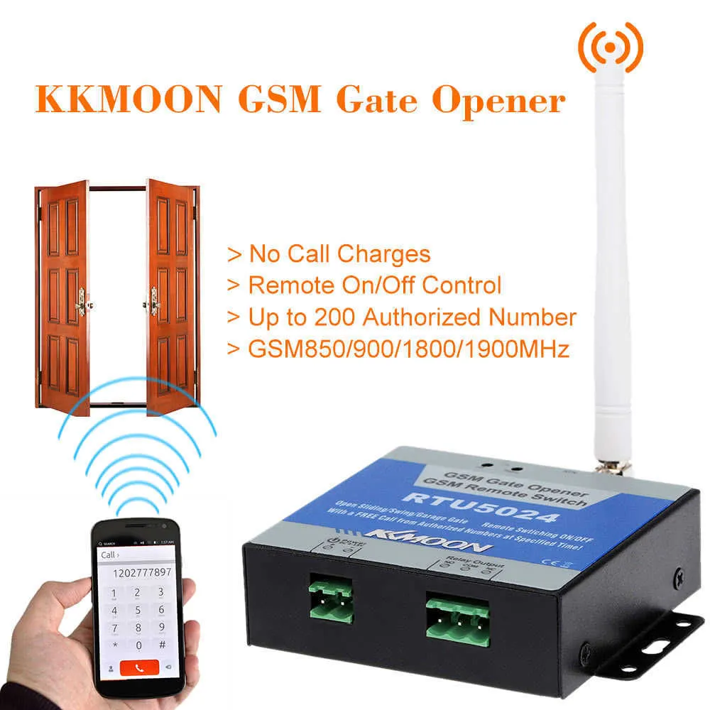 Sem Fio GSM Porta Gate Opener Relay Controle Remoto ON / OFF Switch Ligar gratuitamente chamada para persianas Swing elétrico Swing Deslizante Garagem Porta Opener