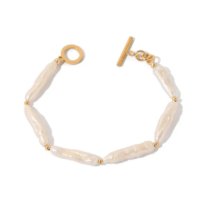 Nieuwe barokke natuurlijke lange parelarmband Gentle Girl Fashion onregelmatige parelarmbandcadeau Accessoires