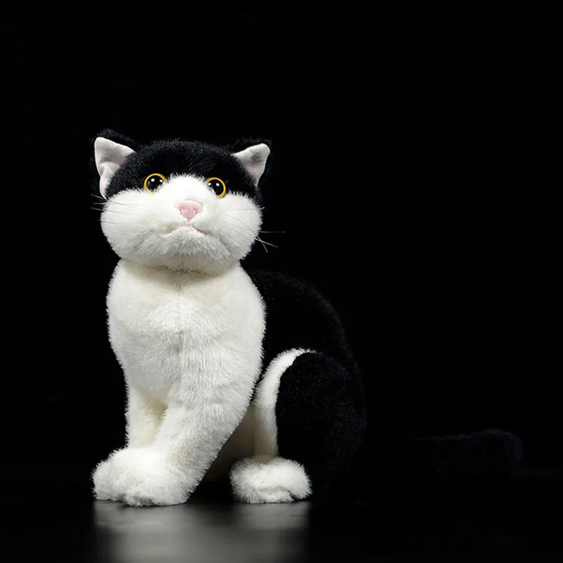 Peluche Chat assis noir 23 cm