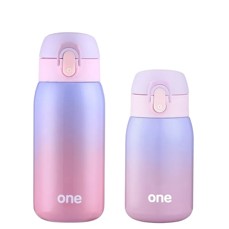 ONE 260/320ml Vacuum Flasks Lady Thermos Gradient Color Lock