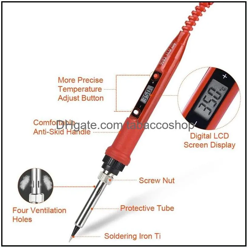 JCD LCD Electric Soldering Iron kit 80W Lighting Multi-function button Soldering station Adjustable Temperature 908U