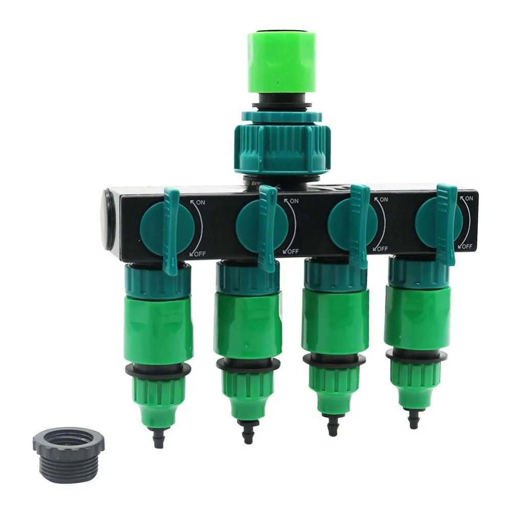 Garden Irrigation 4-way Tap Hose Splitter Garden Drip 4/7 or 8/11 Hose Fittings Pipe Connector Irrigation Set 1 Set Y200106