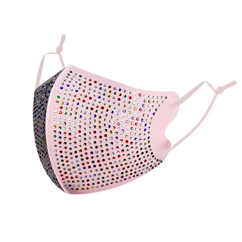Colorful Rhinestone Bling Diamond Rhinestone Face Mask Washable ...