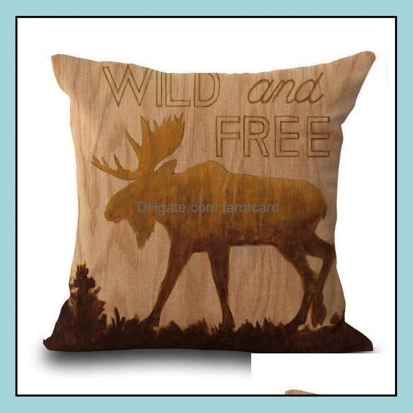 Pillowcase Deer Animal Peach Leather Sofa Pillow Cover Cases Seat Car Sofa Pillow Covers Bedroom Home Decor Ation Pillowcases